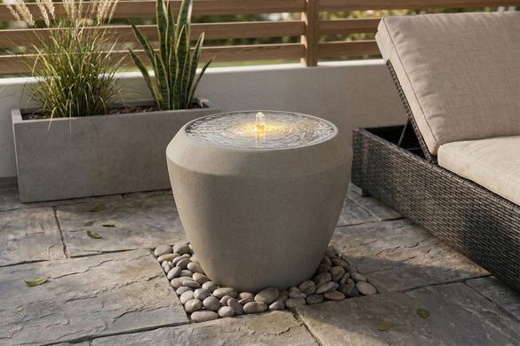 Фонтан садовий WATERFALL з LED підсвіткою Stone Grey MoodMe