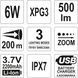 Фонарь светодиодный (XPG3 CREE) Yato, аккумуля. Li-Ion - 2.2 A, Р= 6 Вт, Ф= 500 lm. &Oslash;= 28 мм x 120 мм