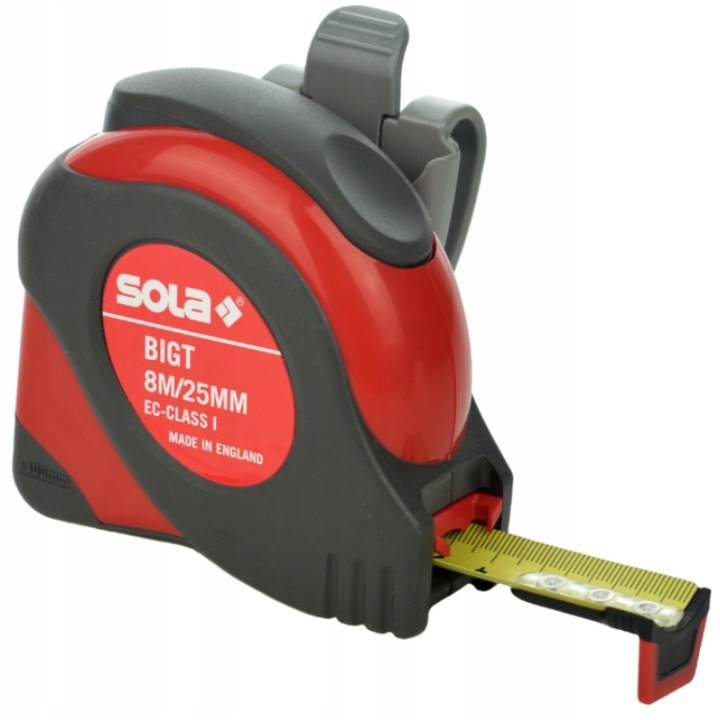 Рулетка Sola Big-T 8 м, класс точности I, стальная лента
