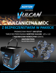 NORTON набір дисків VULCAN 125MM X 1MM METAL/INOX 100шт. ВЕДРО + РУЧАТКИ