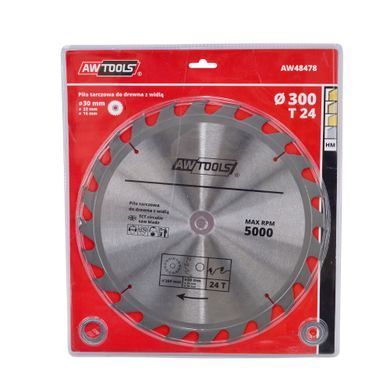 Пила дисковая с твердым сплавом Awtools 350X30/22/16X40Z