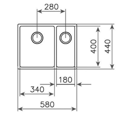 Кухонна мийка Teka BE LINEA RS15 2B 580 CN сталь - підвісна