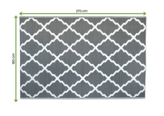 Килим для тераси Middle Gray 180х270 см водостійкий універсальний MoodMe