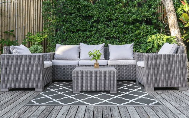 Килим для тераси Middle Gray 180х270 см водостійкий універсальний MoodMe