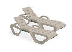 Шезлонг садовый пластиковый MONOBLOCK Taupe комплект 2 шт Bjorkka