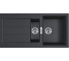 Кухонна мийка Franke Sirius 2.0 S2D 651-100 онікс - тектонайт, вбудовується в стільницю, сушарка