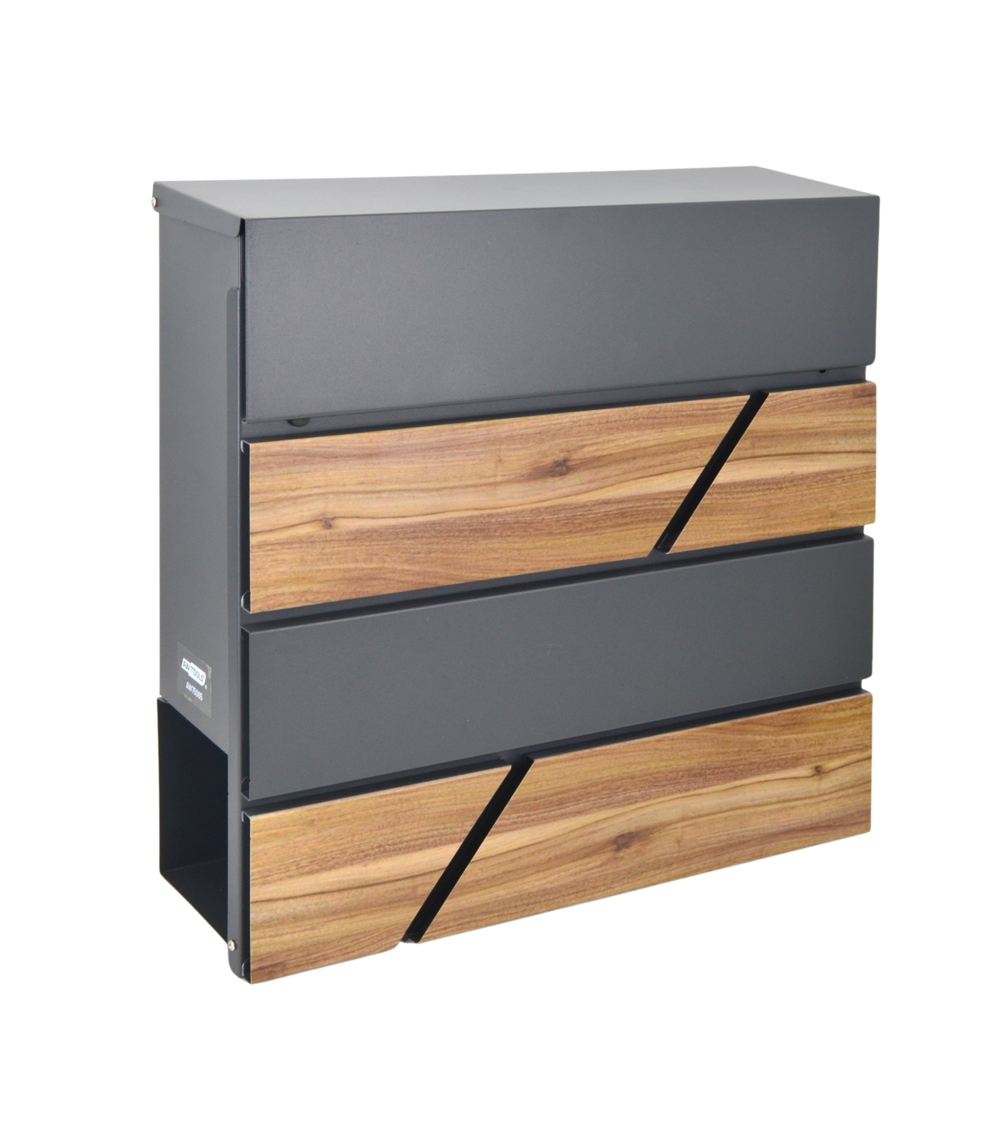Поштова скринька 370x370x105 мм антрацит з імітацією дерева AWTOOLS AW75065