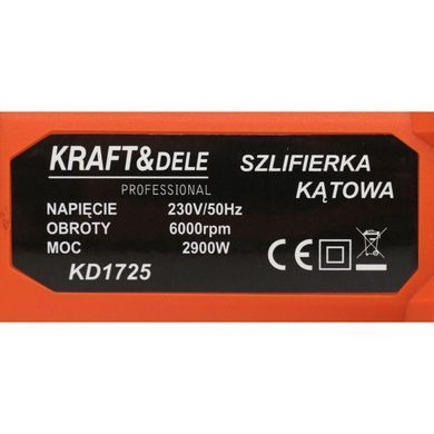 Кутова шліфувальна машина 2900 Вт Kraft&Dele KD1725