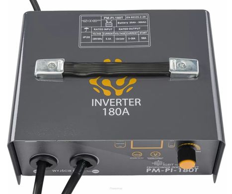Інверторний зарядний пристрій з пуско-зарядним пристроєм 180А 12/24 В 30А Powermat PM-PI-180T