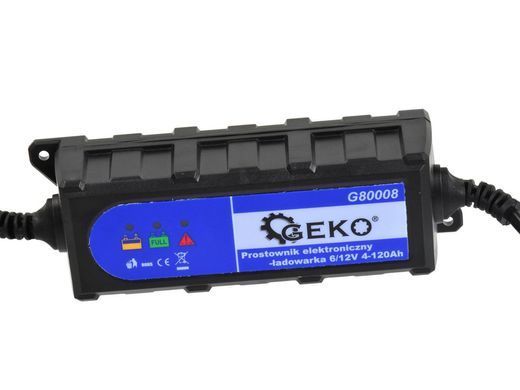 Електронний випрямляч-зарядний пристрій 6/12 В 4-120 Ач Geko G80008