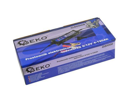 Електронний випрямляч-зарядний пристрій 6/12 В 4-120 Ач Geko G80008