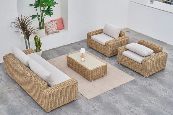 Комплект мебели для террасы и сада JAKARTA CAFFE Beige из техноротанга Furrore