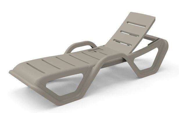 Шезлонг садовий пластиковий MONOBLOCK Taupe комплект 2 шт Bjorkka