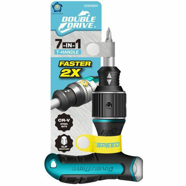 Викрутка типу T DOUBLE DRIVE 7 в 1 ROOKS з бітами