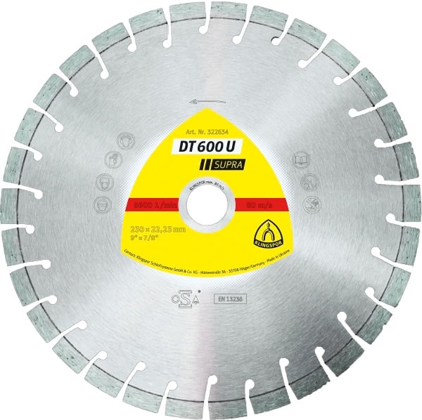 Диск алмазный сегментный Klingspor DT600U 125×2,4×22,2 мм для бетона