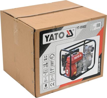 Yato насос бензиновый 3" 5,9 hp 60м3/ч 85402