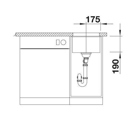 Кухонная мойка Blanco SUBLINE 320-U 525983 черный - гранит, подвесная