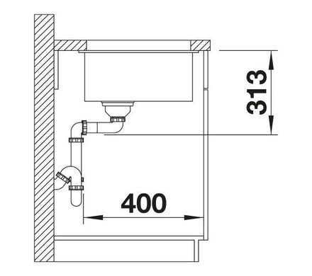 Кухонная мойка Blanco SUBLINE 320-U 525983 черный - гранит, подвесная