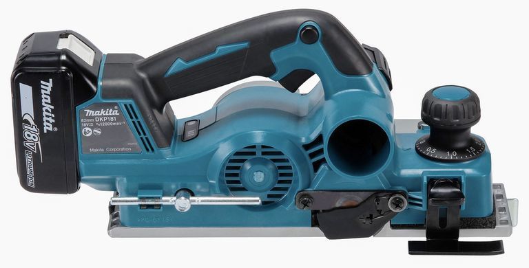 Электрорубанок по дереву с аккумулятором в кейсе Makita DKP181RTJ