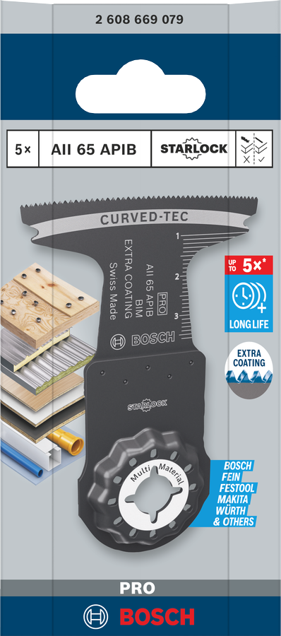 Полотно Bosch MT PRO AII 65 APIB для многофункционального инструмента, 65x40 мм, 5 шт.