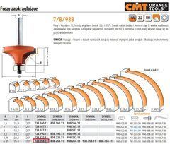 CMT Фреза закругляющая с подшипником R=6,35 D=25,4 I=12,7
