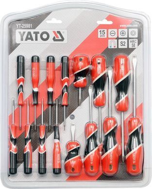 Набор отвёрток крестовых, плоских, Torx Yato YT-25981