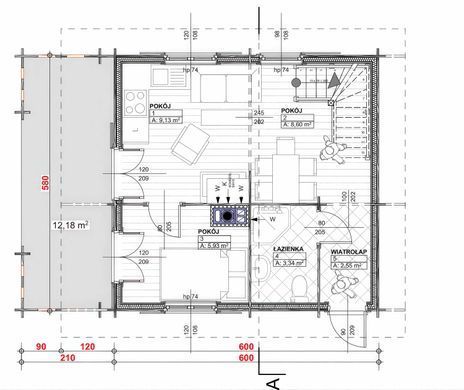 Дерев'яний котедж із мансардою та балконом GOLDAR 80 м&sup2; Nordenwood