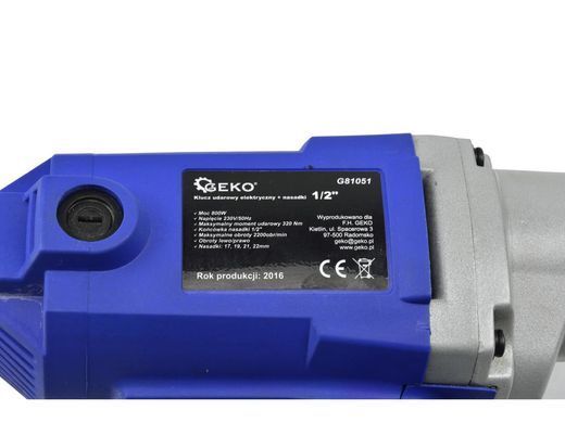 Електричний ударний гайковерт 1/2" + головки Geko G81051