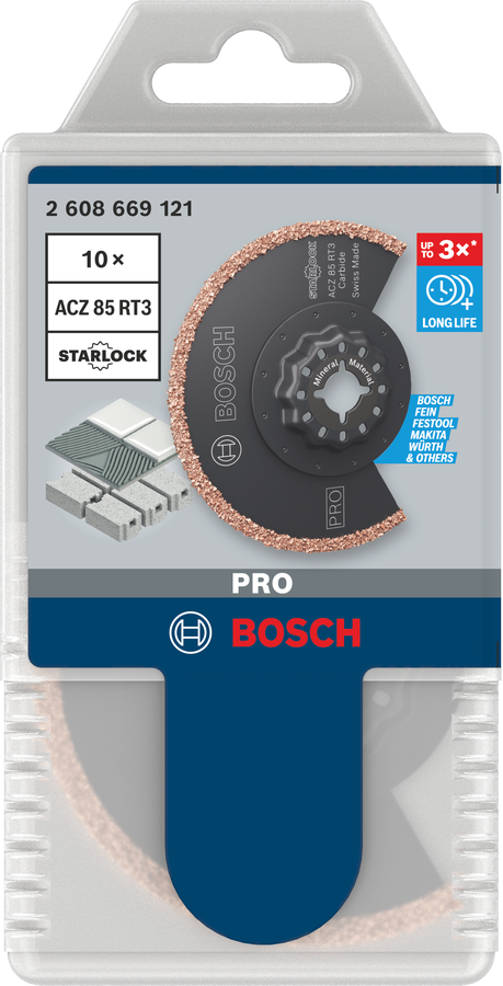 Полотно Bosch Pro ACZ 85 RT3 для удаления затирки, 85×2,5 мм, 10 шт.