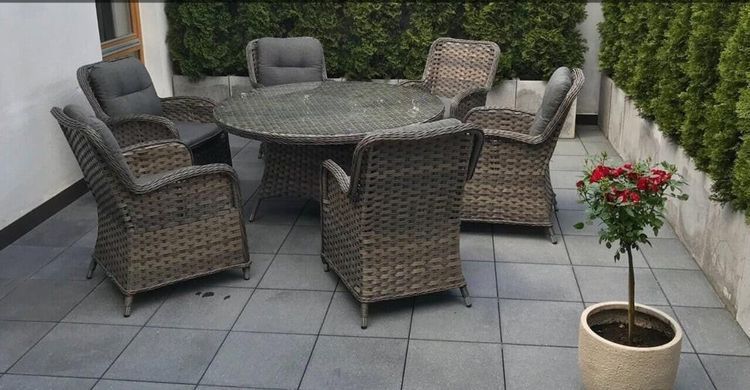Обідній комплект із ротанга Focus Garden Barcelona Melange Grey