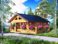 Деревянный дом с антресолью Nordenwood Frigg 68 м&sup2;