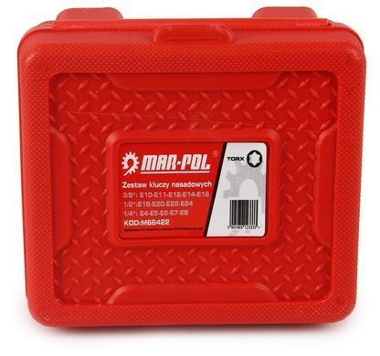 Набір головок торцевих TORX насадка E4 - E24 1/2" + 3/8" + 1/4" Mar-Pol M66422