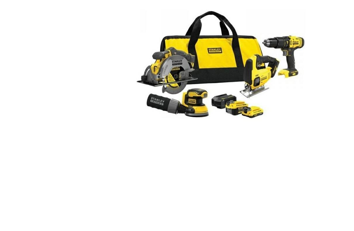 Набір акумуляторний STANLEY V20 SFMCK465D2T: ударна дриль + лобзик 18 В, 2×2,0 Ач