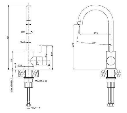 Смеситель Quadron 3623500_CR Kate - хром - нержавеющая сталь