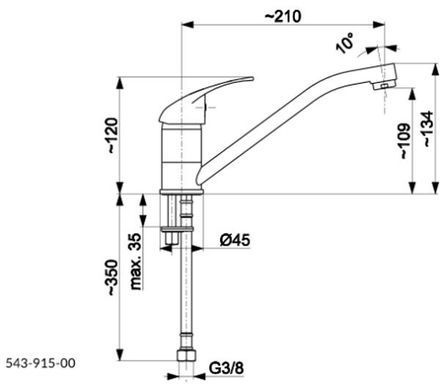 Смеситель KFA Armatura Jaspis 543-915-00 - латунь