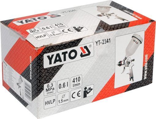 Краскопульт пневматичний HVLP 1,5мм Yato YT-2341