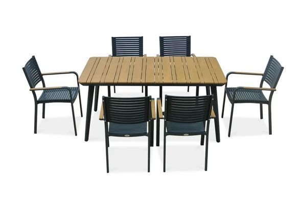 Вуличні столи та стільці Focus Garden Tacoma 160/6 Графіт Tacoma 160/6