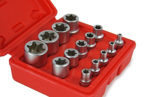 Набір головок торцевих TORX насадка E4 - E24 1/2" + 3/8" + 1/4" Mar-Pol M66422