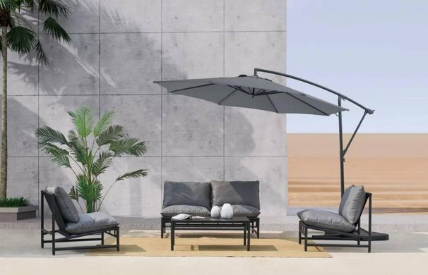 Бічна садова парасолька темно-сіра 3 м Santorini Focus Garden