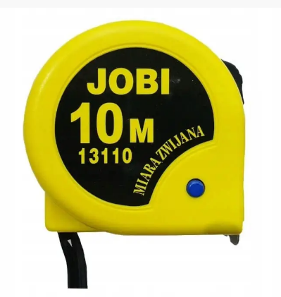 Рулетка 10 м Jobi W13110 с пластиковым корпусом и блокировкой ленты