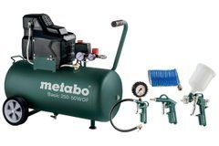 METABO КОМПРЕСОР BASIC 250-50 W OF + LPZ 4 230V 50L 8BAR 120L/MIN БЕЗМАСТИЛЬНИЙ