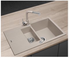 Кухонна гранітна мийка зі зливом Concept dg205c60be бежева
