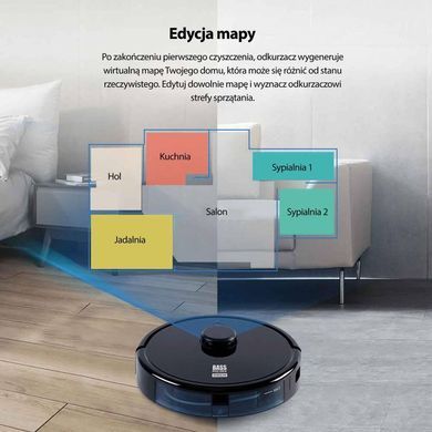 Робот-пылесос со шваброй, камерой и TUYA SMART Bass Polska BH 10333