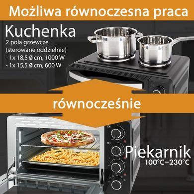 Електрична духовка із електроплитою 3в1 28 л 3100 Вт Clatronic KK 3786
