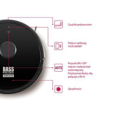 Робот-пылесос со шваброй, камерой и TUYA SMART Bass Polska BH 10333