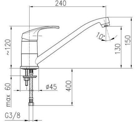 Смеситель KFA Armatura Krzem 4213-915-00 - латунь