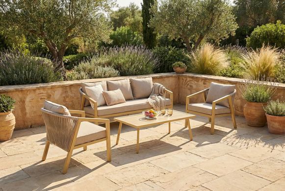 Садовый комплект мебели LOARA CAFFE MAX Wood Look для террасы и балкона Bj&oslash;rkka