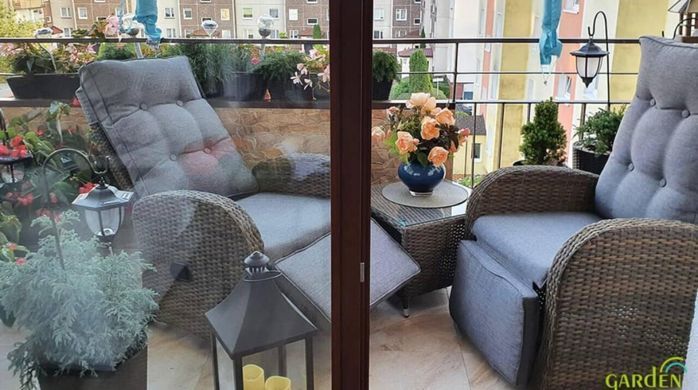 Балконні меблі з техноротанга сірий Alicante Duo