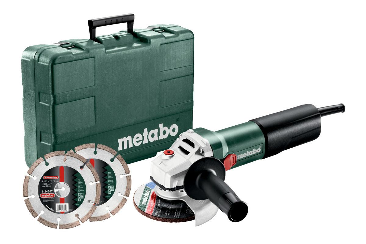 Болгарка Metabo WQ 1100-125 Set 1100 Вт 125 мм (610035510) с 2 алмазными дисками