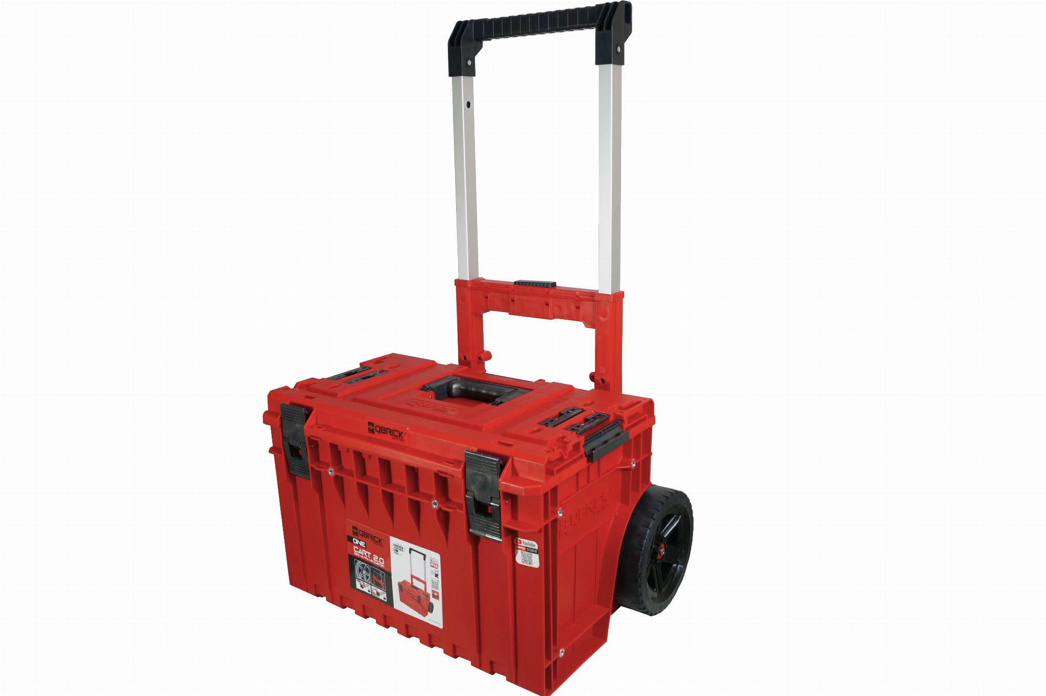 Ящик для инструментов на колёсах QBRICK SYSTEM ONE CART 2.0 RED ULTRA HD, 9-дюймовые колёса